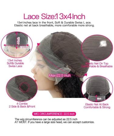 MSGEM Brazilian Water Wave 13x4 Lace Front Human Hair Wig 18 180% Density - Pre Plucked Wet and Wavy Virgin Hair Wig for Black Women - Buy Online on GoSupps.com