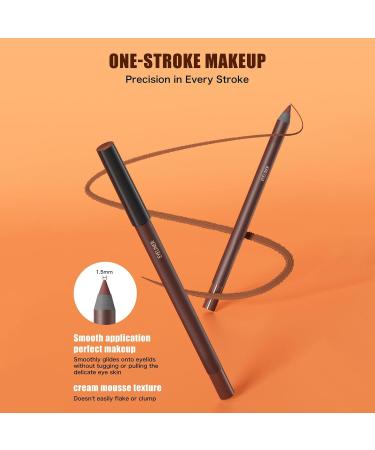 Eye PencilWaterproof Eye Gel Pencil with Sharpener Long Lasting Waterproof and Smudge Resistant Cosmetics 3chocolate - Buy Online on GoSupps.com