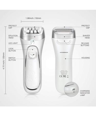 Hangsun 2 in 1 Cordless Epilator and Electric Lady Shaver F230 - Rechargeable Hair Removal Kit - Buy Online on GoSupps.com