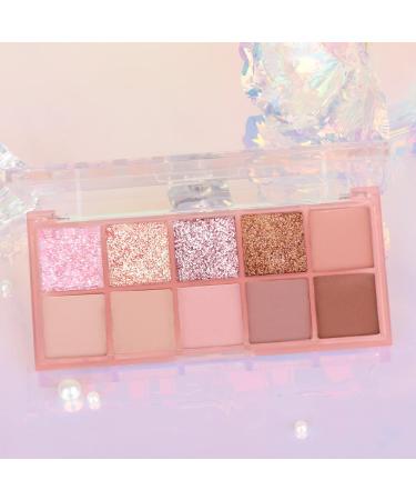 AMY'S DIARY 10-Color Matte & Glitter Eyeshadow Palette - High Pigment, Waterproof, Natural-Looking Shades (03) - Buy Online on GoSupps.com