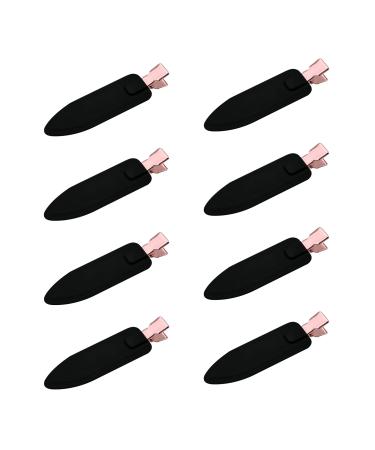 Ainiya Large No Bend Hair Clip 3.2 Inch No Crease Hair Clips Big Creaseless Hair Styling Accessories Black Alligator clips for Makeup Application (8 Pack) A style-Black