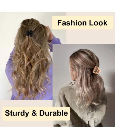 10 Pcs Small Claw Clips for Thin & Thick Hair - Matte Neutral Colors with Strong Hold - Square Double Row Teeth - Ideal for Women & Girls - Buy Online on GoSupps.com
