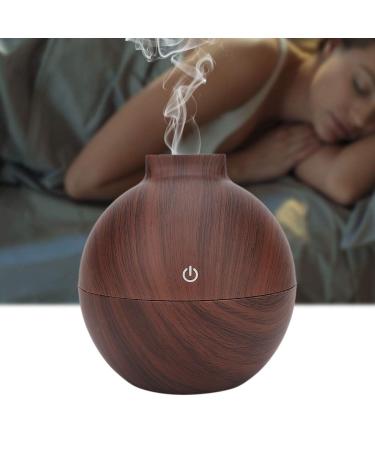 Aromatherapy Diffuser 130ml USB Mini Aroma Essential Oil Diffuser Cool Mist Humidifier Air Humidifier with 7 Ambient LED for Office Desktop Home Bedroom Living Room Study Yoga Spa(Dark Wooden Grain)