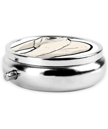 Polar Bear Mini Round Pill Box | 3 Compartment Travel Organizer | Portable Medicine Case for Home & Office - Buy Online on GoSupps.com