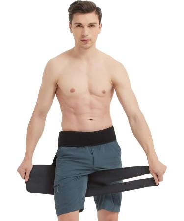 Cleviss Brace Groin Support Wrap | Hip Brace for Pulled Quadriceps Thigh Muscle, Sciatica Nerve Pain Relief, Hip Flexor Strain | Bursitis Arthritis Compression SI Belt Sleeve - Men and Women (RIGHT) - Buy Online on GoSupps.com