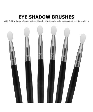 FRCOLOR 6pcs Silicone Lip Mask & Eyeshadow Brushes - Perfect Lipstick Applicator & Makeup Brushes for Women - Black 14.5x0.5cm - Buy Online on GoSupps.com