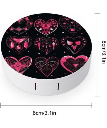 Stylish Heart Print Contact Lens Case | Travel-Friendly Lens Care Box | Unique Designs - Buy Online on GoSupps.com