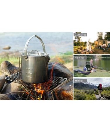 BeGrit Stainless Steel Camping Coffee Percolator Kettle with Handles and Lid - Portable Tea Pot for Hiking, Camping, and Picnic - Buy Online on GoSupps.com