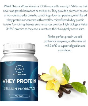 MRM Whey Protein with 2 Billion Probiotics â€“ Rich Vanilla Flavor | 32.6 oz (923 g) - Buy Online on GoSupps.com