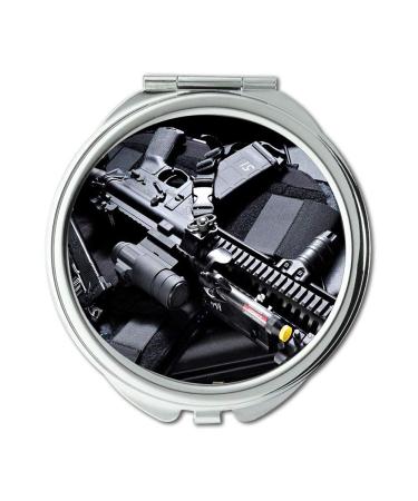 Mirror makeup mirror gun t shirts for men Round Mirror hd gun s p pocket mirror portable mirror