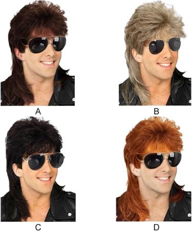 yuwqqoajv Mens Punk Wig Realistic Appearance Durable Construction Halloween Costume Fiber For Male Wig Cover Party Wig Vintage Black - Buy Online on GoSupps.com