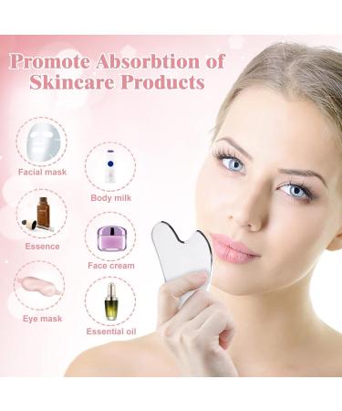 Gua Sha Stainless Steel Tool | Topnpeko Face Massager for Tension Relief & Slimming | Silver Heart Shape Beauty Tool - International Shipping - Buy Online on GoSupps.com