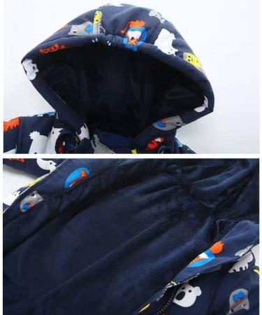 Winter Hooded Romper Snowsuit for Baby Boys | Cotton Jumpsuit Outfit with Gloves & Booties | 12-18 Months - Buy Online on GoSupps.com