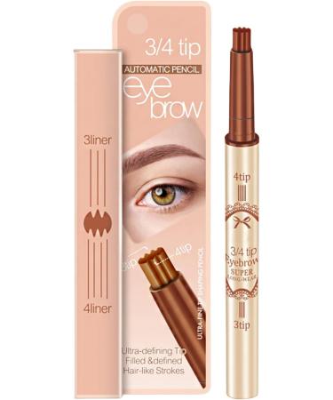 Eyebrow Marker - Waterproof Eyebrow Eyebrow Makeup with Natural-Looking Microblading Eye Brow Pencil with -4 Tip for Mother Makeup Lover Pochy Coffee Brown - Buy Online on GoSupps.com
