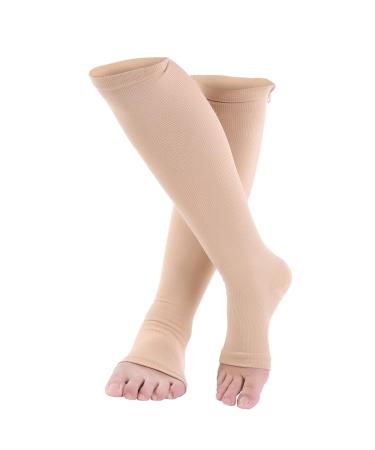 XXL Skin Color Compression Socks for Men & Women - Sport Wade Knee Support for Varicose Veins Relief & Enhanced Circulation - Buy Online on GoSupps.com