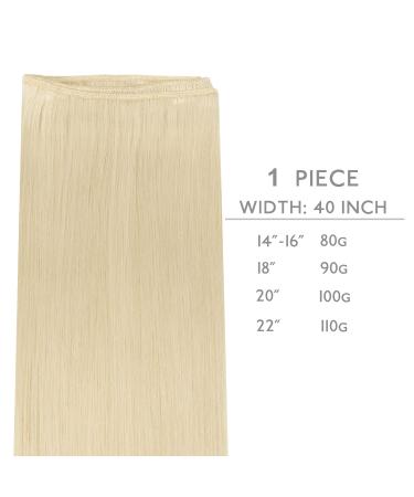 40cm 80g Platinum Blonde Remy Hair Weft Extensions | High-Quality Real Hair for Sewing | International Shipping - Buy Online on GoSupps.com