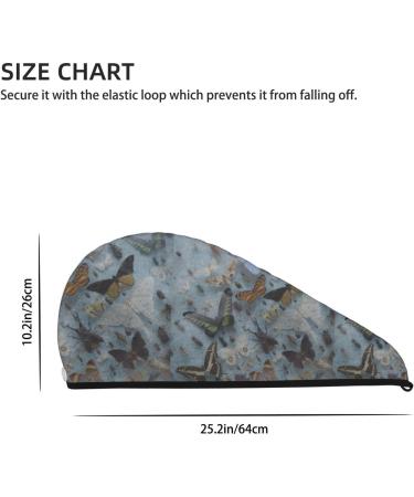 Super Absorbent Butterfly & Beetle Microfiber Hair Towel Wrap - Quick Dry Coral Velvet for Long Curly & Thick Hair | Women s Hair Care Essentials - Buy Online on GoSupps.com