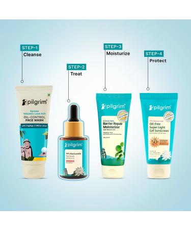 Pilgrim 10% Niacinamide + 1% Zinc Serum | Acne Control & Oil Balancing | Smoothing Serum for Blemish-Prone Skin | All Skin Types | For Women & Men | 1.01 Fl Oz (30 ml) - Buy Online on GoSupps.com