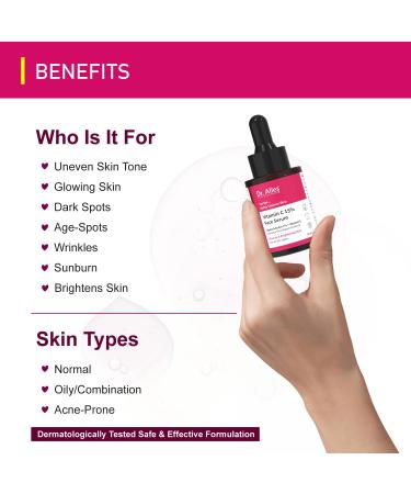 Dr. Alies Professional 15% Vitamin C Face Serum | Advanced Skin Clarifying with Vitamin E | Reduces Acne Marks | 30ml - Buy Online on GoSupps.com