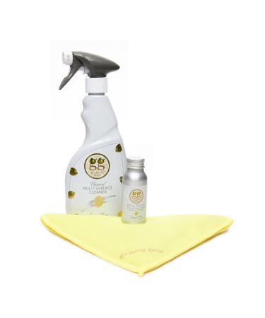 Gleaming Gloss Starter Pack Lemon scent all natural multi-surface cleaner includes 1 bottle for Eternity 1 Original concentrated solution 1 microfibre cloth vegan cruelty-free kid pet friendly
