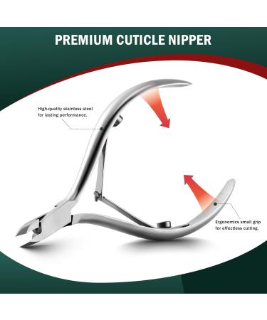 FVION Precision Cuticle Clippers - Stainless Steel Cuticle Remover and Nail Nipper (4mm Jaw) - Professional Manicure Tool in Silver - Buy Online on GoSupps.com