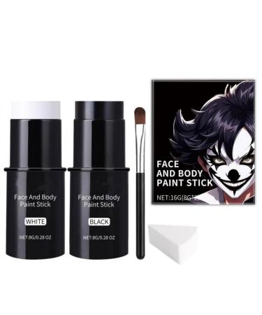 G n rique Face Painting Stick Kit for Halloween White Halloween Face Makeup Pencil Makeup Kit Face Painting Halloween Professional Painting Children Adult Women Face Body Paint Eye Joker Carnival