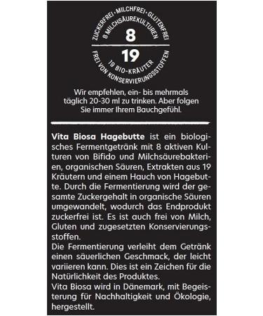 Vita Biosa Rosehip 3L Bio Herbal Ferment Drink - Milk Acid Bacteria + Free Crystal Salt Sun Crystals 1.090g | International Shipping - Buy Online on GoSupps.com