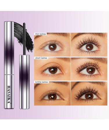  HASAIKA Metal Wand Mascara Waterproof Black Long Lasting Lash Serum Stain Resistant Lengthening Curling - Buy Online on GoSupps.com
