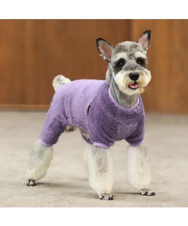 Fitwarm Fuzzy Velvet Dog Pajamas - Small Purple | Winter Clothes for Dogs & Cats - Buy Online on GoSupps.com