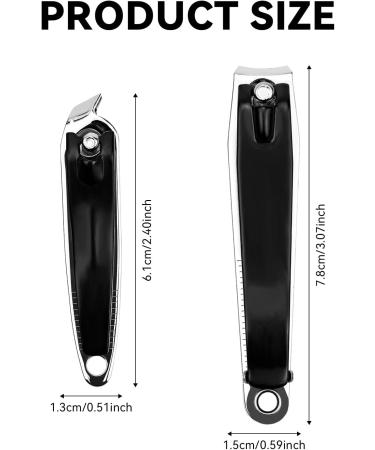 2 Pcs Heavy Duty Stainless Steel Nail Clippers for Thick Nails - Black+Silver - Buy Online on GoSupps.com