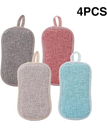 Kitchen Cleaning Sponges Double Sided Kitchen Utensil Brushes for Dishes Pots 4PCS Scrub sponges - Buy Online on GoSupps.com