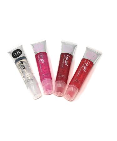 4 Pack Nicka K Lip Gel (CLEAR STRAWBERRY CHERRY BUBBLE GUM) 0.5 Fl Oz (Pack of 4)