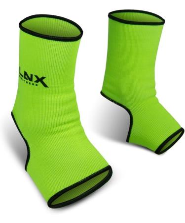 LNX Pro Fight Ankle Bandages - Ultimate Ankle Protection for Muay Thai Kickboxing & MMA | Available in SML & XL - Neon Green - Buy Online on GoSupps.com