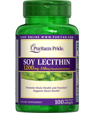 Puritan's Pride Soy Lecithin 1200 mg-100 Rapid Release Softgels