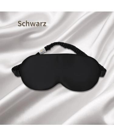 Yunchi 100% Silk Sleeping Mask | Luxurious 19 Momme Mulberry Blindfold for Men & Women | Comfortable Bio Satin Eye Mask for Restful Sleep (Black) - Buy Online on GoSupps.com