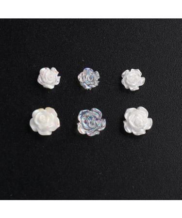 Flower Nail Art Glitters DIY 3D White Floral Nail Stud Sequins for Salon Gift Nail Art Sequins - Buy Online on GoSupps.com