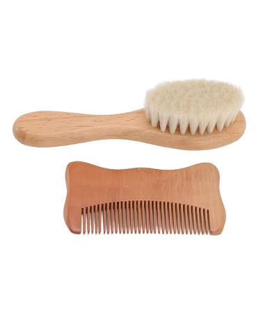Wooden Baby Hair Brush and Comb Set - Soft Massaging Scalp, Exquisite Workmanship - Perfect Gift for Newborns - Buy Online on GoSupps.com
