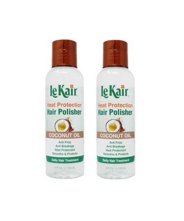 High Heat Protection Hair Polisher - Coconut Oil Anti Frizz Anti Breakage Heat Protectant Smooths & Protects Daily Hair Treatment 4 Fl Oz - 2 Pack