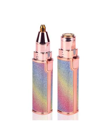 UNbit Eyebrow Trimmer 2 in 1 Electric Eyebrow Trimmer Makeup Painless Eye Brow Epilator Mini Shaver Razors Women Portable Facial Body Hair Remover Trimmer (Color : Rainbow)