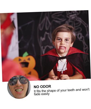Amosfun Galvanized Halloween Vampire Gold Teeth Grills - Diamond & Copper Plated Zombie Rapper Braces - Unique 5x1cm Costume Accessory - Buy Online on GoSupps.com