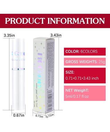  Prreal Peel Off Lip Tint Long Lasting Lip Tint Waterproof Non-Sticky Transfer Resistant Super Pigmented (01+05+06) - Buy Online on GoSupps.com