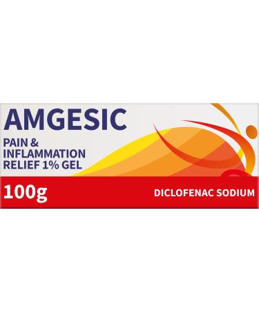 Amgesic Pain Relief 1% Gel 100g Relief Diclofenac Gel Anti-Inflammatory Gel for Back Pain Relief Muscle Aches Stiff Joints and Swelling