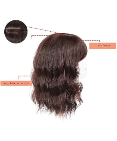 Wave-Shaped Hair Tips with Bangs - 18 Dark Brown Clip-In Synthetic Hair Extensions for Thinner Hair - Buy Online on GoSupps.com