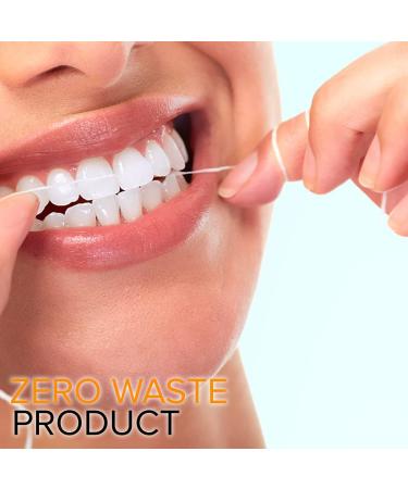 Biodegradable Mint Dental Floss | Refillable Glass Holder | 100% Organic Cruelty-Free & Vegan | Eco-Friendly & Compostable - Buy Online on GoSupps.com