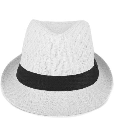 WESTEND Unisex Short Brim Fedora - White | Large-X-Large | Hats for Men & Women - Buy Online on GoSupps.com