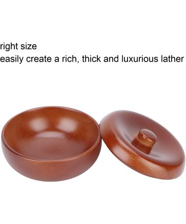 Plplaaoo Wooden Shaving Soap Bowl for Men - Artisan Shaving Shell with Lid | Premium Shaving Accessories for Soap & Cream - Buy Online on GoSupps.com