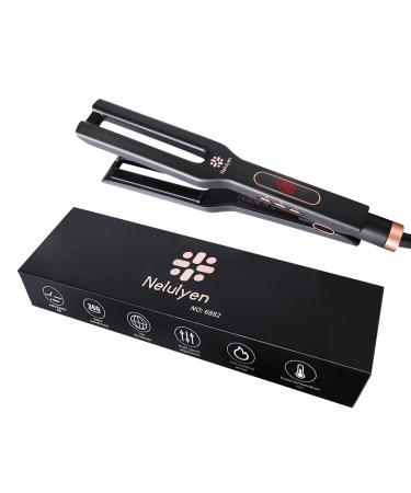 Hair Straighteners Double Straight Ceramic Dual Plate PTC Hair Straightener Flat Iron for Thick Hair Ten-Speed Temperature Control Salon Grade Faster Styling and Reduced Damage (4-1/2 in)