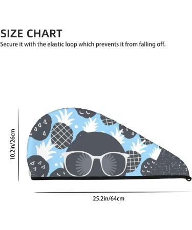 Black Head Woman Pineapple Hair Microfiber Towel - Super Absorbent Quick Dry Wrap for Long Curly & Thick Hair - Buy Online on GoSupps.com