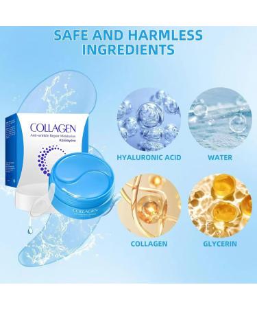 Patch Yeux Collagene et Acide Hyaluronique 60 Pcs Patch Yeux Anti Cernes Anti-Cernes et Anti-Rides Masque Hydratant pour le Contour des Yeux Pour Poches et Peau Fatigu e Soins Visage Homme Femme 05 - Buy Online on GoSupps.com