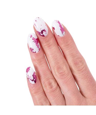 Glamsy nail film Crystal Blush " white with pink glitter nail wraps long adhesive 24 self-adhesive ultra-thin nail foils in different sizes